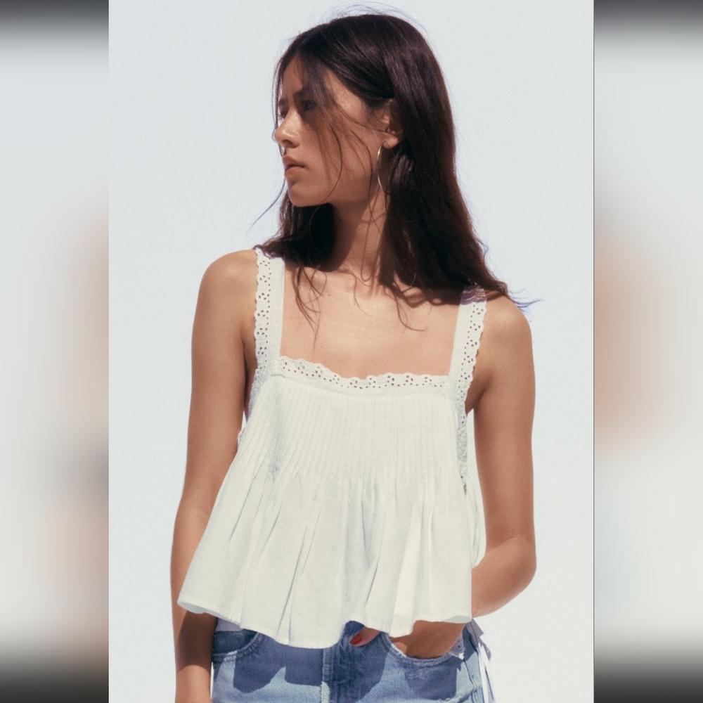 Zara Embroidered Tank, S